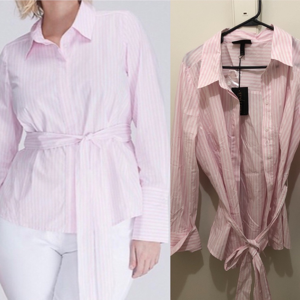 Lane Bryant Fitted Shirt w/ Tie Waist 20